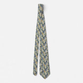 Navy Daisy- und Senfblumenmuster  Krawatte (Rückseite)