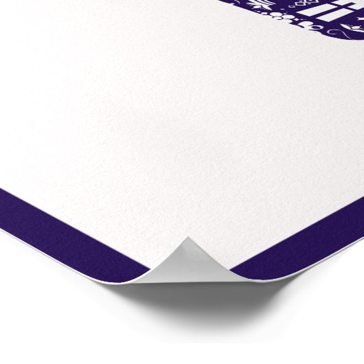 Navy Dala Horse Poster (Ecke)