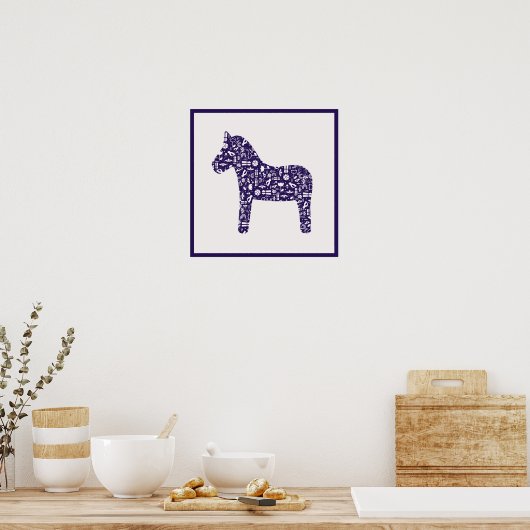 Navy Dala Horse Poster (Küche)
