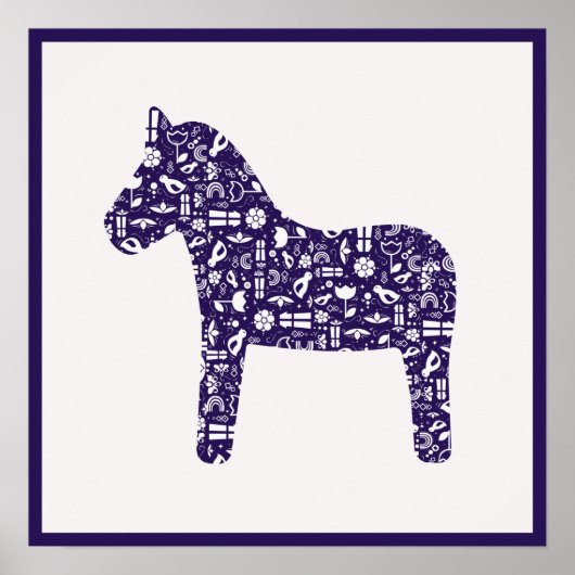 Navy Dala Horse Poster (Vorne)