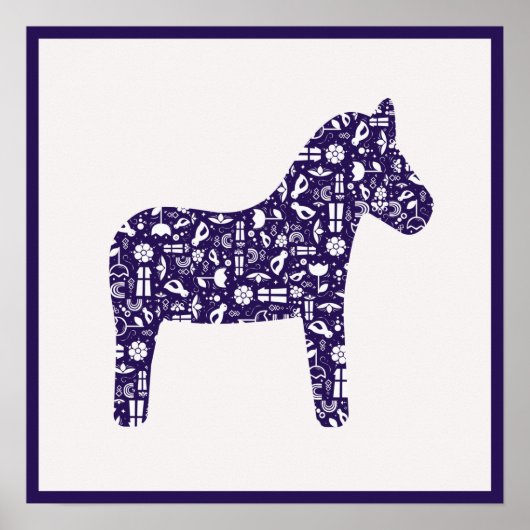 Navy Dala Horse Poster (Vorne)