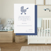 Navy Damask Pram Kinderdusche