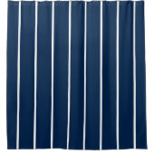 Navy Dark Blue Stripes Shower Curtain Duschvorhang (Vorderseite)