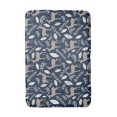 Navy Deer Collage Badematte (Vorderseite Vertikal)
