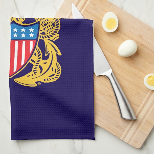 Navy Design Geschirrtuch (Viertel Falte)