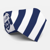 Navy Diagonal Stripes Krawatte (Gerollt)