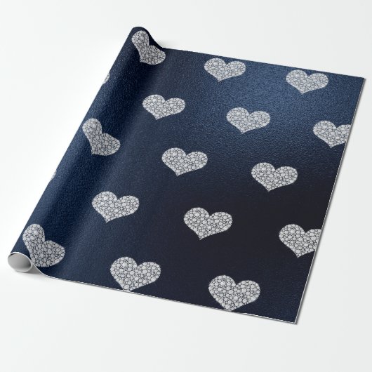 NAVY DIAMOND ELEGANT BIRTHDAY WEDING WRAP GESCHENKPAPIER (Ungerollt)