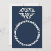 Navy Diamond RING ELEGANT WEDING Einladung (Rückseite)