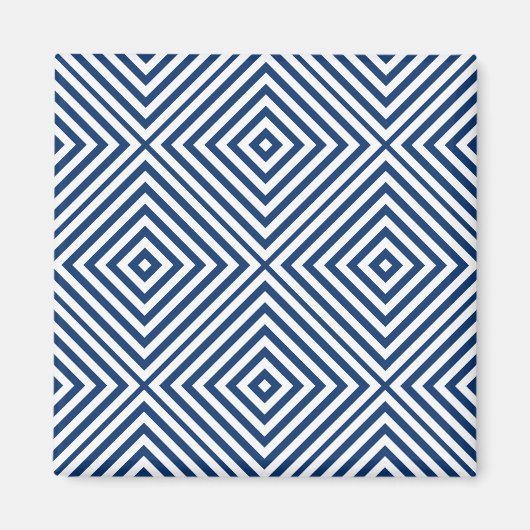 Navy Diamond Zickzack Magnet (Vorne)