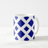 Navy Diamonds on White Kaffeetasse (VorderseiteRechts)