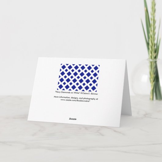 Navy Diamonds on White Karte (Rückseite)