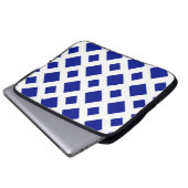 Navy Diamonds on White Laptopschutzhülle (Vorne Knopf)