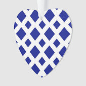 Navy Diamonds on White Ornament (Vorderseite)