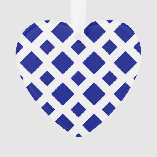 Navy Diamonds on White Ornament (Vorderseite)
