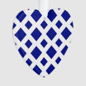 Navy Diamonds on White Ornament (Vorderseite)