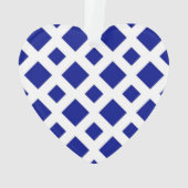 Navy Diamonds on White Ornament (Rückseite)