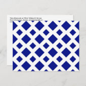 Navy Diamonds on White Postkarte (Vorne/Hinten)