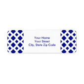 Navy Diamonds on White return address label (Vorne)