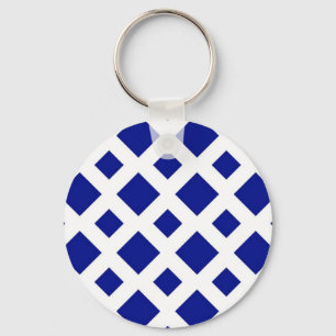 Navy Diamonds on White Schlüsselanhänger
