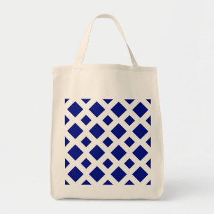 Navy Diamonds on White Tragetasche