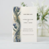 Navy Distel Save-The-Date-Karte Save The Date (Stehend Vorderseite)