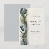 Navy Distel Save-The-Date-Karte Save The Date (Vorne/Hinten)