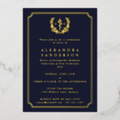 Navy Doktor der Osteopathischen Medizin Abschluss Folieneinladung (Vorderseite)