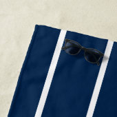 Navy Dunkelblau gestreifte Strandtuch (Beispiel)