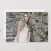 Navy Dusty Blue Boho Floral Foto Brautparty Einladung (Rückseite)