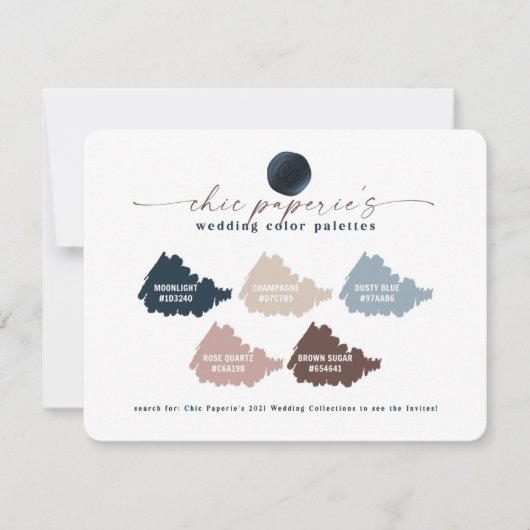 Navy & Dusty Blue Bold Color Palette Card (Vorderseite)