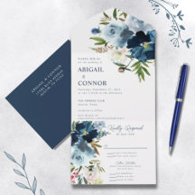 Navy & Dusty Blue Elegante Wasserfarben