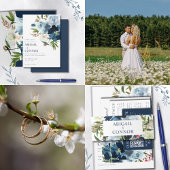 Navy & Dusty Blue Elegante Wasserfarben Programm