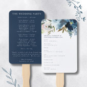 Navy & Dusty Blue Elegante Wasserfarbenprogramm Fächer