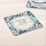 Navy Dusty Blue Floral 40. Geburtstag Party Rechteckiger Pappuntersetzer<br><div class="desc">Navy, staubblaue und weiße Aquarellfarben, floraler 40. Geburtstag (oder irgendein Geburtstag) Untersetzer, anpassbar mit Ihrem eigenen Text. Personalisieren Sie mit dem Namen des Ehrengast, ihrem Alter und ihrem Party. Kontaktieren Sie mich für Hilfe bei Ihren Anpassungen oder um weitere Informationen zu erhalten, die Zazzle-Produkte für Ihr Party abgleichen oder koordinieren....</div>