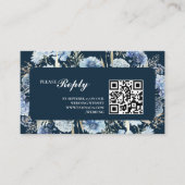 Navy Dusty Blue Floral Spring Bloom Wedding Begleitkarte (Vorderseite)