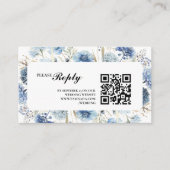 Navy Dusty Blue Floral Spring Bloom Wedding Begleitkarte (Vorderseite)