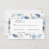 Navy Dusty Blue Floral Spring Bloom Wedding RSVP Karte (Vorderseite)