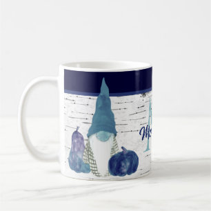 Navy Dusty Blue Kürbis Gnome Aspen Rustikales Haus Kaffeetasse