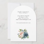 Navy & Dusty Blue, Pink Brautparty Arc Einladung (Rückseite)