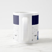 Navy Dusty Blue Pumpkin Gnomes Aspen Rustic House Jumbo-Tasse (Rückseite)