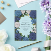 Navy, Dusty Blue & Silver Floral Wedding Acryleinladungen (In Situ (Hochzeit))