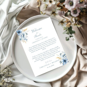 Navy Dusty Blue Willkommen & vielen Dank für Ihre