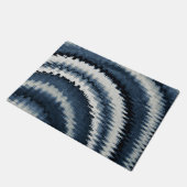 Navy Earth Toned Blue Abstrakt Pattern Fußmatte (Schrägansicht)
