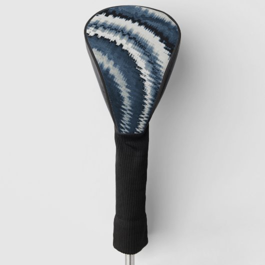 Navy Earth Toned Blue Abstrakt Pattern Golf Headcover (Vorderseite)