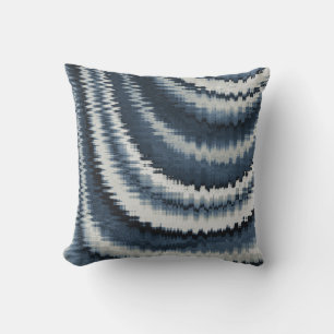 Navy Earth Toned Blue Abstrakt Pattern Kissen