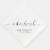 Navy Eid Mubarak Calligraphy Custom Serviette (Ecke)