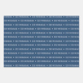 Navy Eid Mubarak Masjid Muster Geschenkpapier Set (Vorderseite)