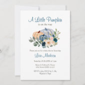 Navy Ein kleiner Kürbis ist unterwegs Einladung (Vorderseite)