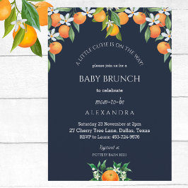 Navy Eine kleine Süsse Orange Citrus Baby Brunch Einladung