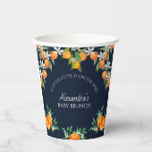 Navy Eine kleine Süsse Orange Citrus Baby Brunch Pappbecher (Vorderseite)